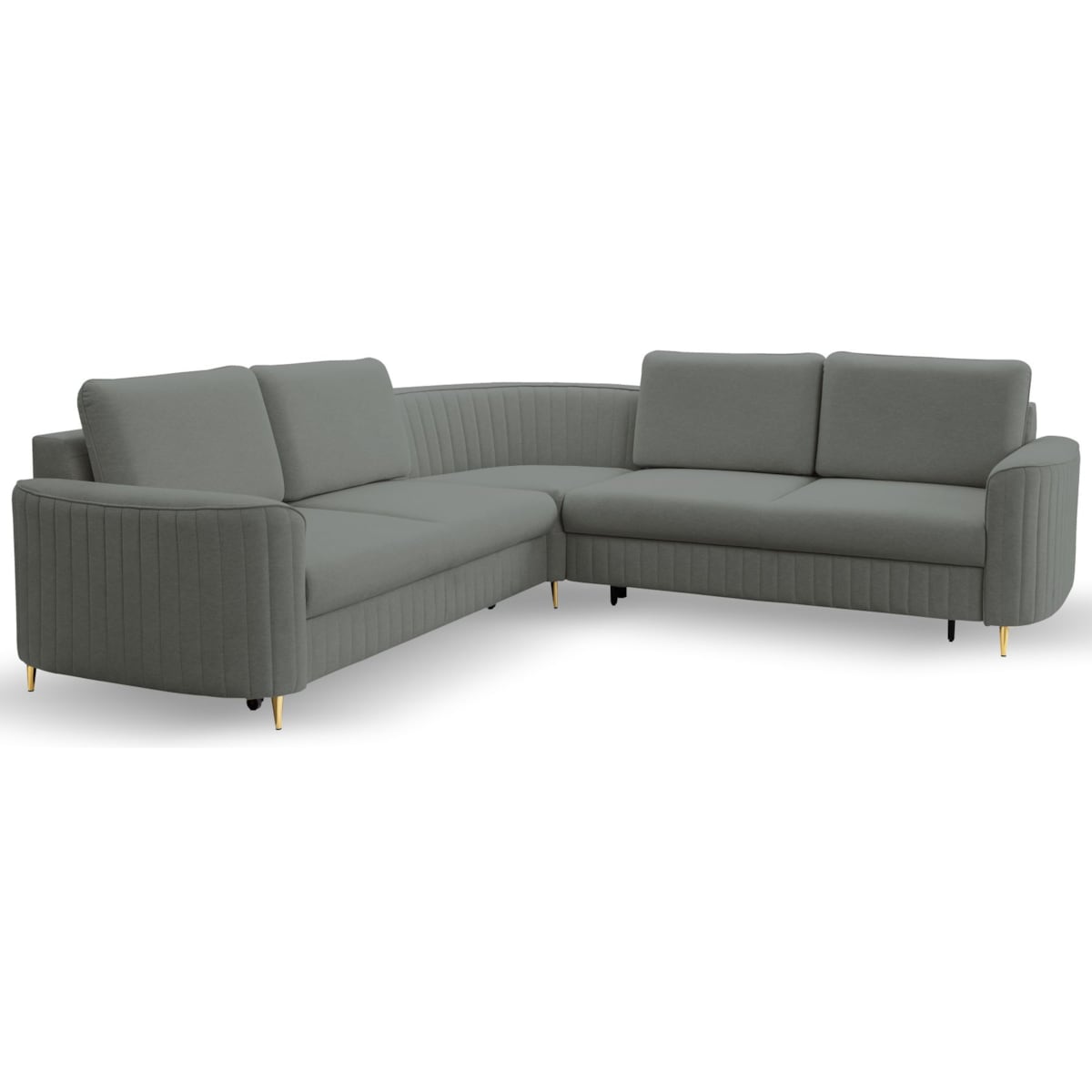 Narożnik z funkcją spania i pojemnikiem na pościel LOREN, granatowy