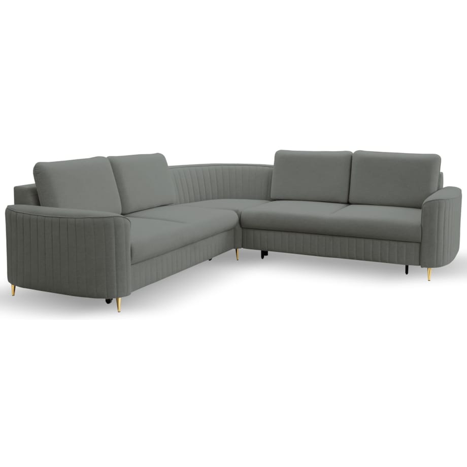 Narożnik z funkcją spania i pojemnikiem na pościel LOREN, granatowy