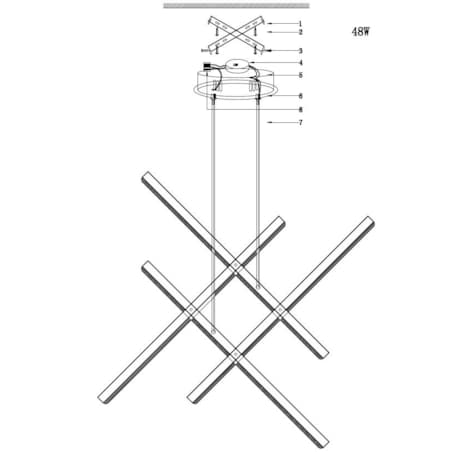 Lampa wisząca CRISS CROSS LED złota 78 cm