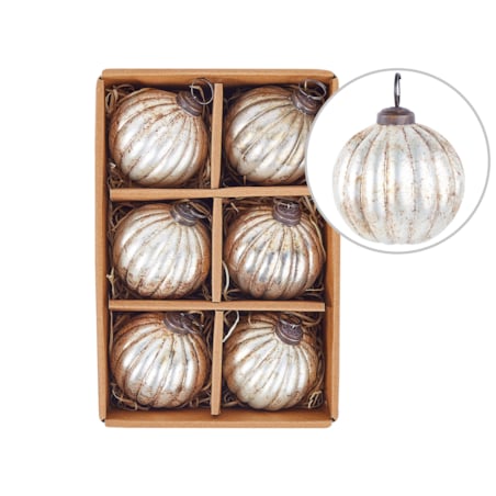 Zestaw 6 bombek szklanych srebrny IVOIRE