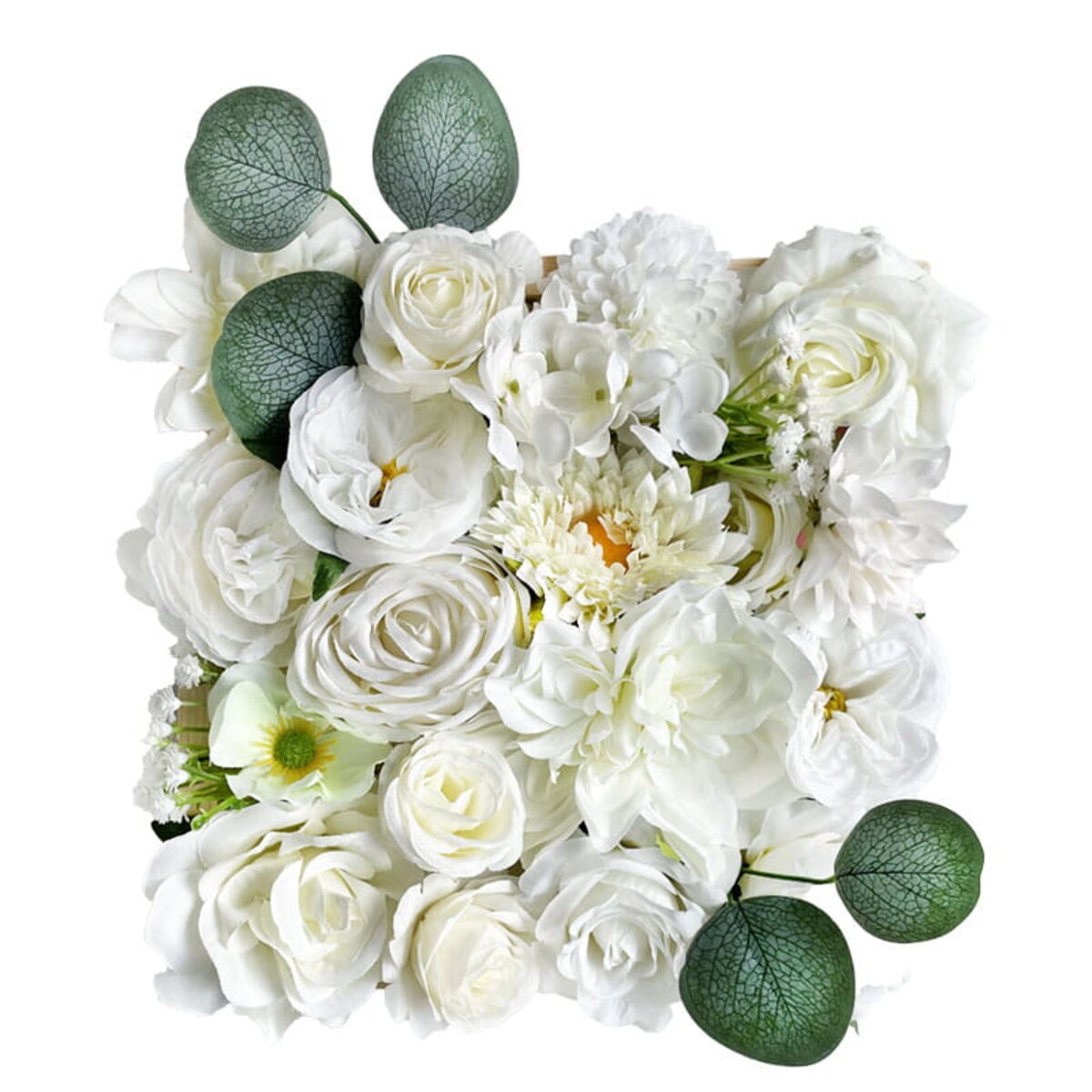 Kwiaty w ramce - ozdoba DIY - Alabastrowe biele