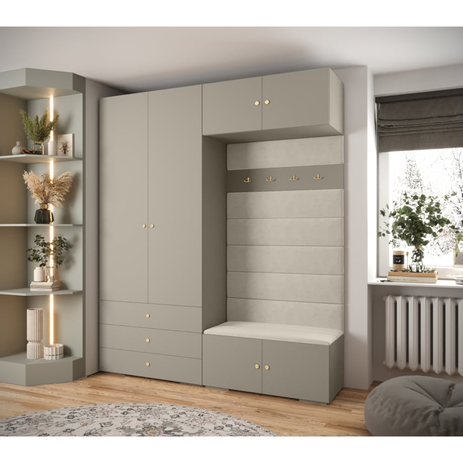 Garderoba do przedpokoju INOVA 2 Z12 kaszmir+złoty+manila02