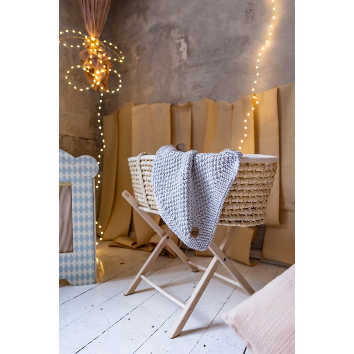 Kocyk Sensoryczny dla Noworodka - Jasnoszary - 70x50cm