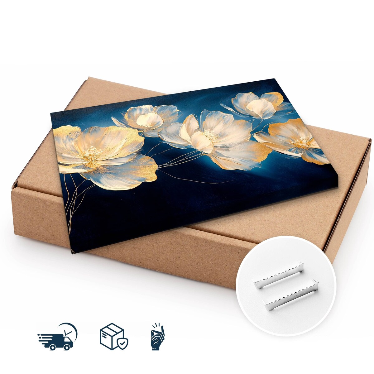 Obraz Do Salonu Sypialni Kremowe Kwiaty Styl Glamour Abstrakcja 120x80cm