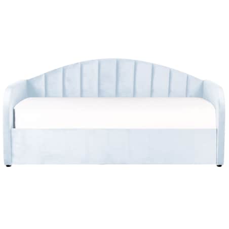 Łóżko wysuwane welurowe 90 x 200 cm niebieskie EYBURIE