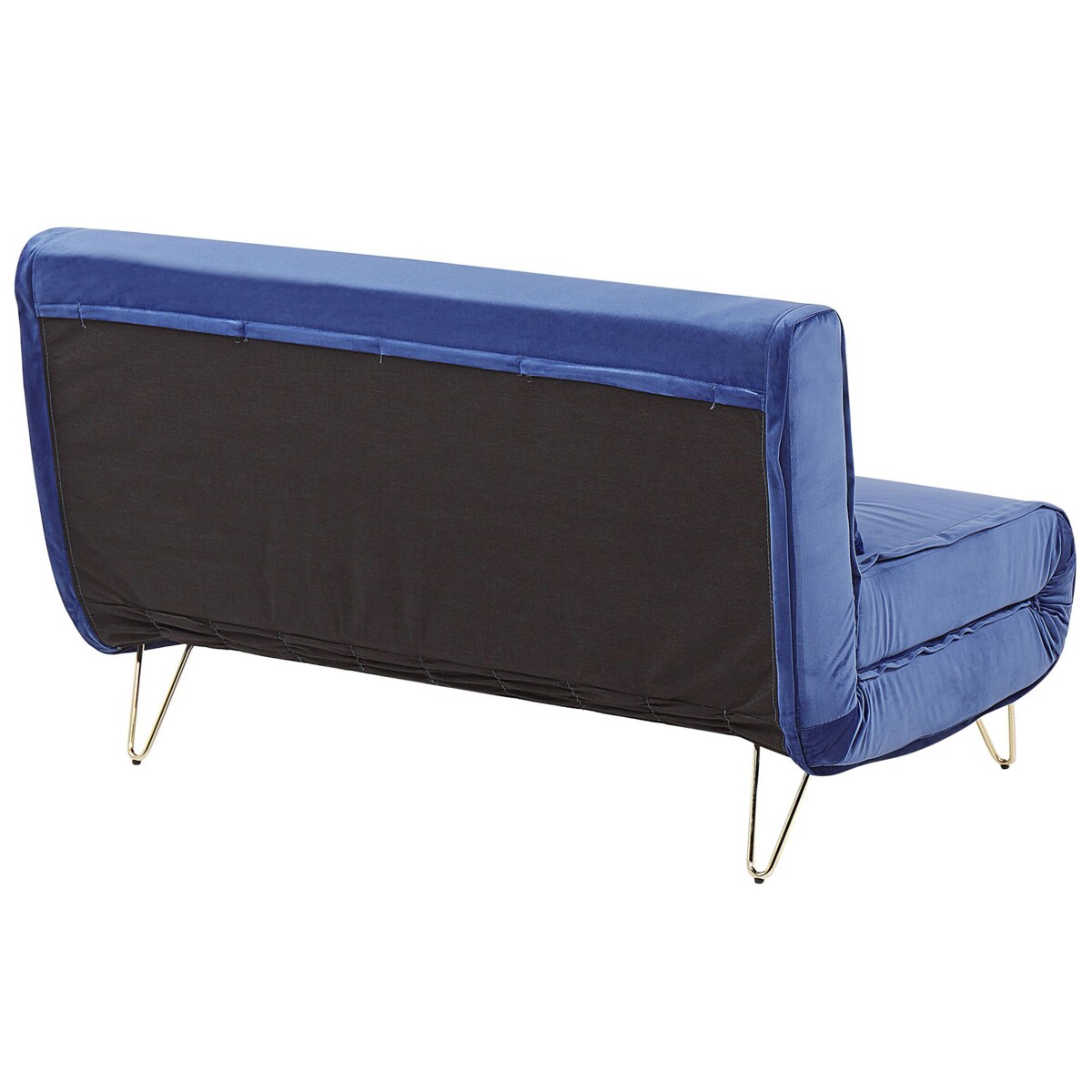 Sofa welurowa rozkładana 2-osobowa granatowa VESTFOLD