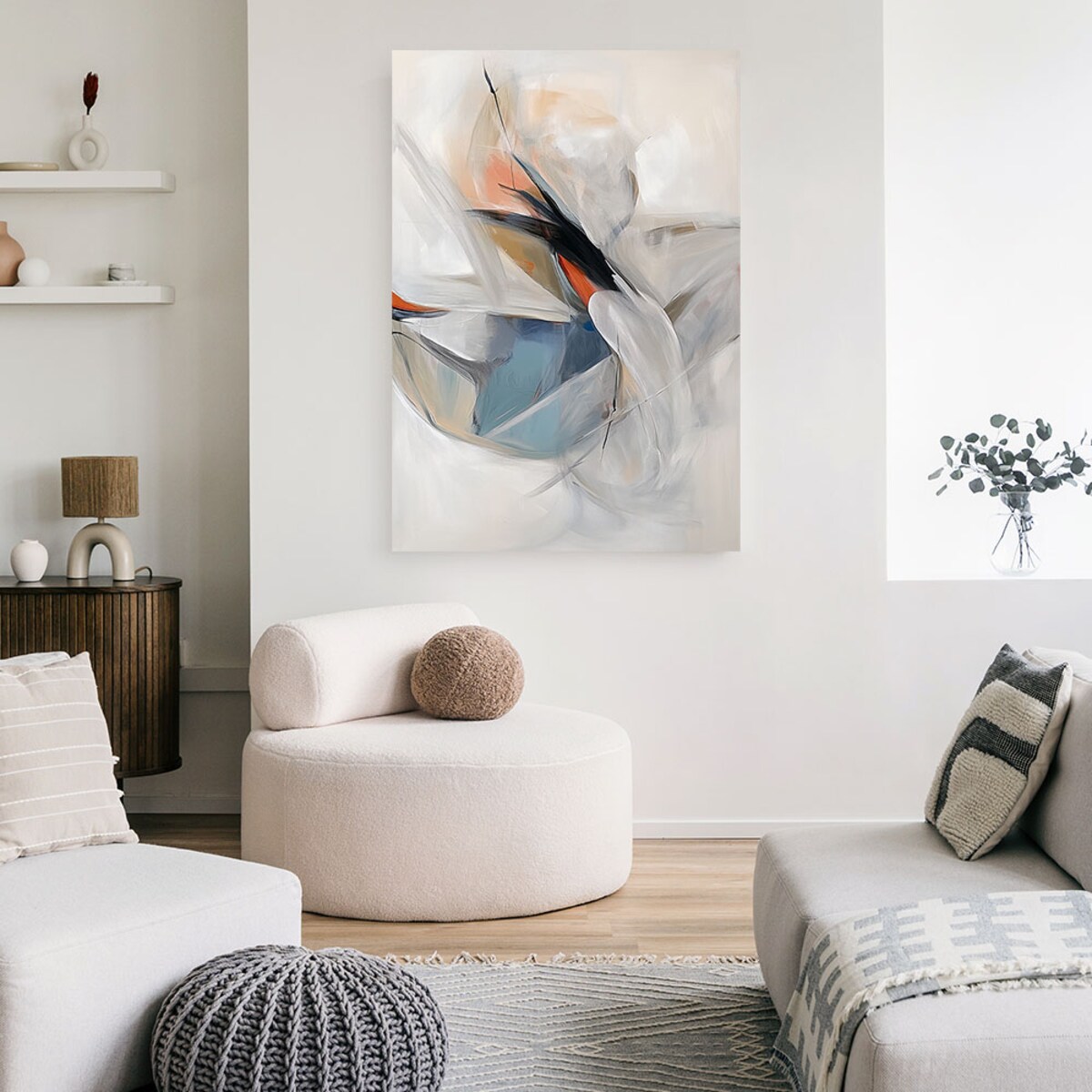 Feeby Obraz do sypialni, Abstrakcja Minimalistyczna Akwarela 70x100