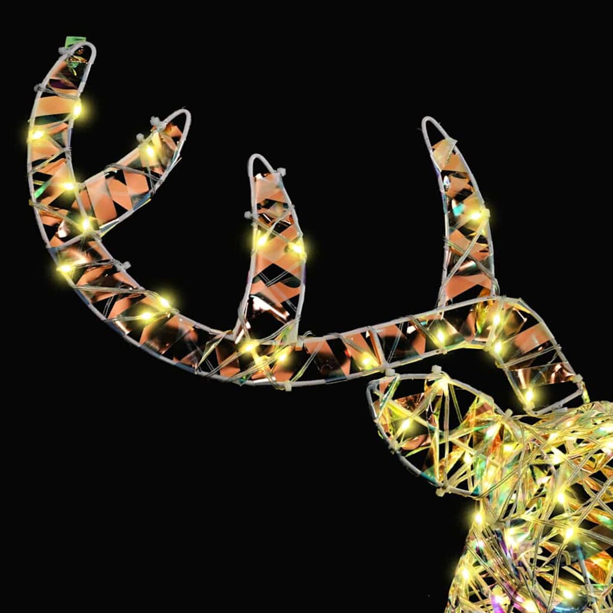 vidaXL Renifer ciągnący sanie z 140 diodami LED Ciepła biel 60 cm PET