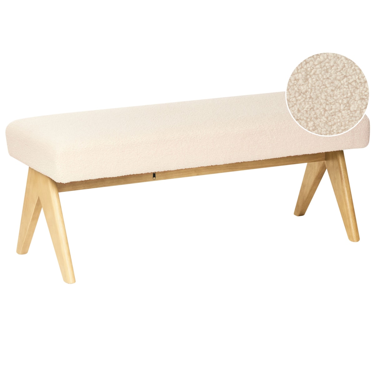 Ławka TAMRE Boucle Złamana biel