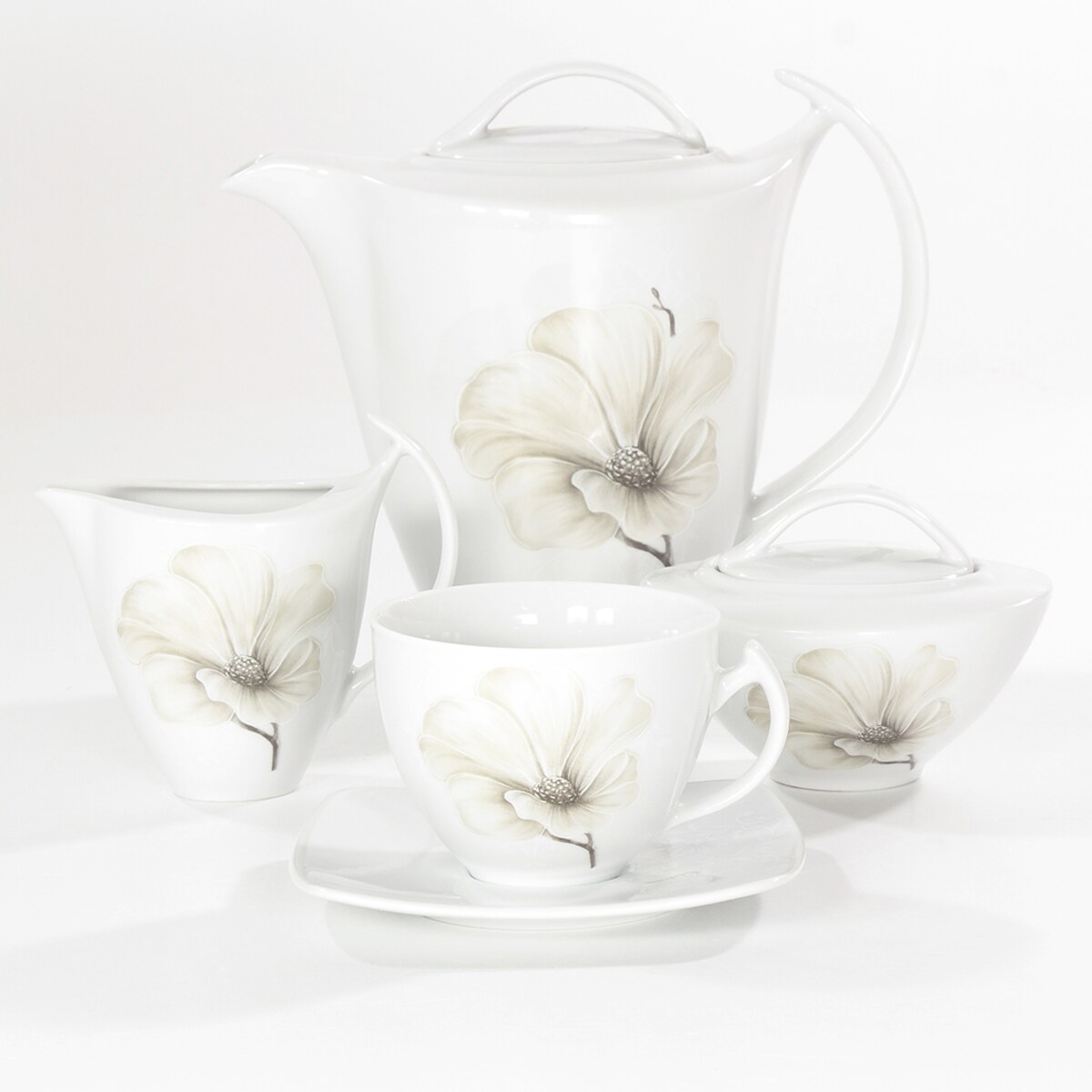 Garnitur do kawy dla 12 osób 39 el. Akcent Magnolia G463