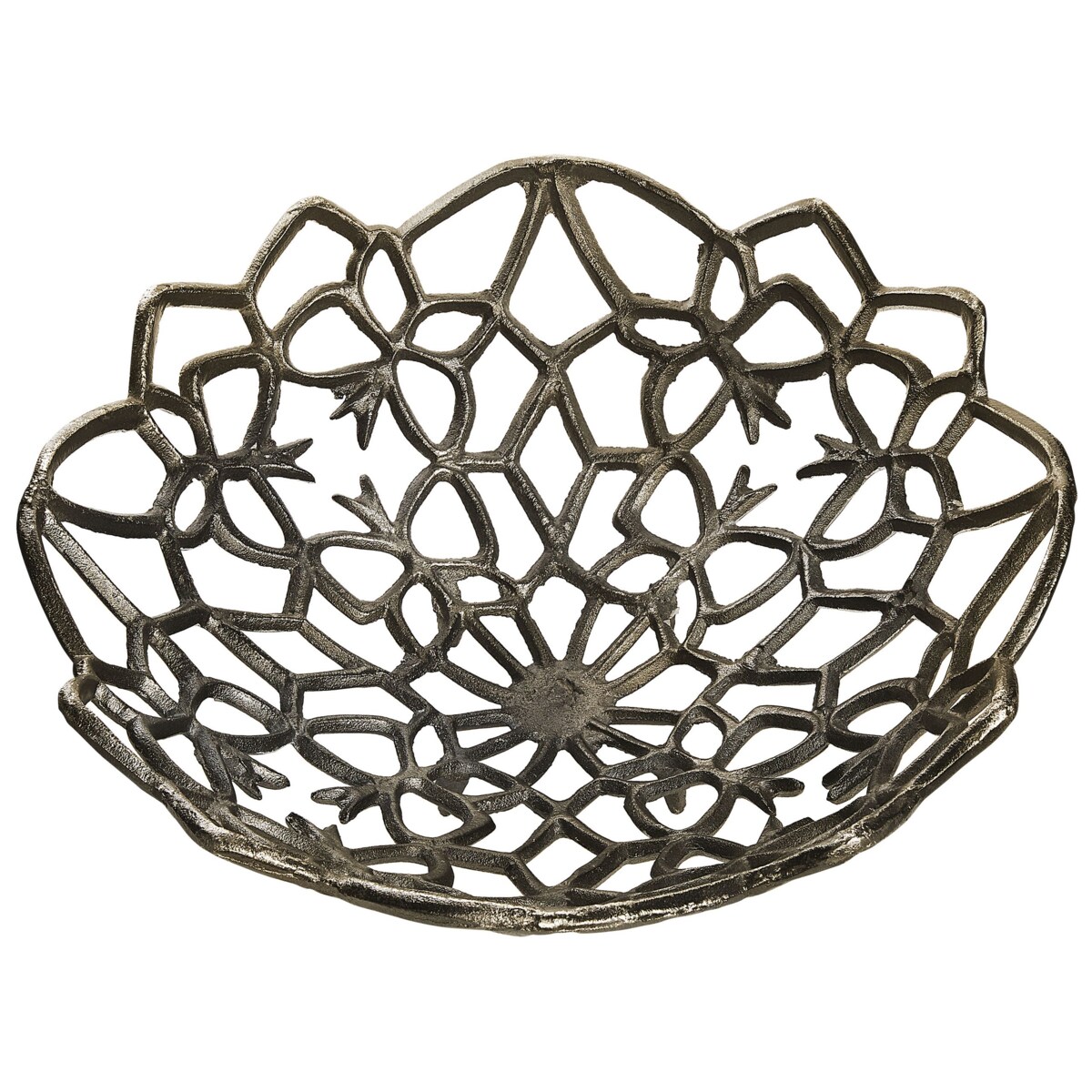 Dekoracyjna misa na owoce srebrna BABYLON