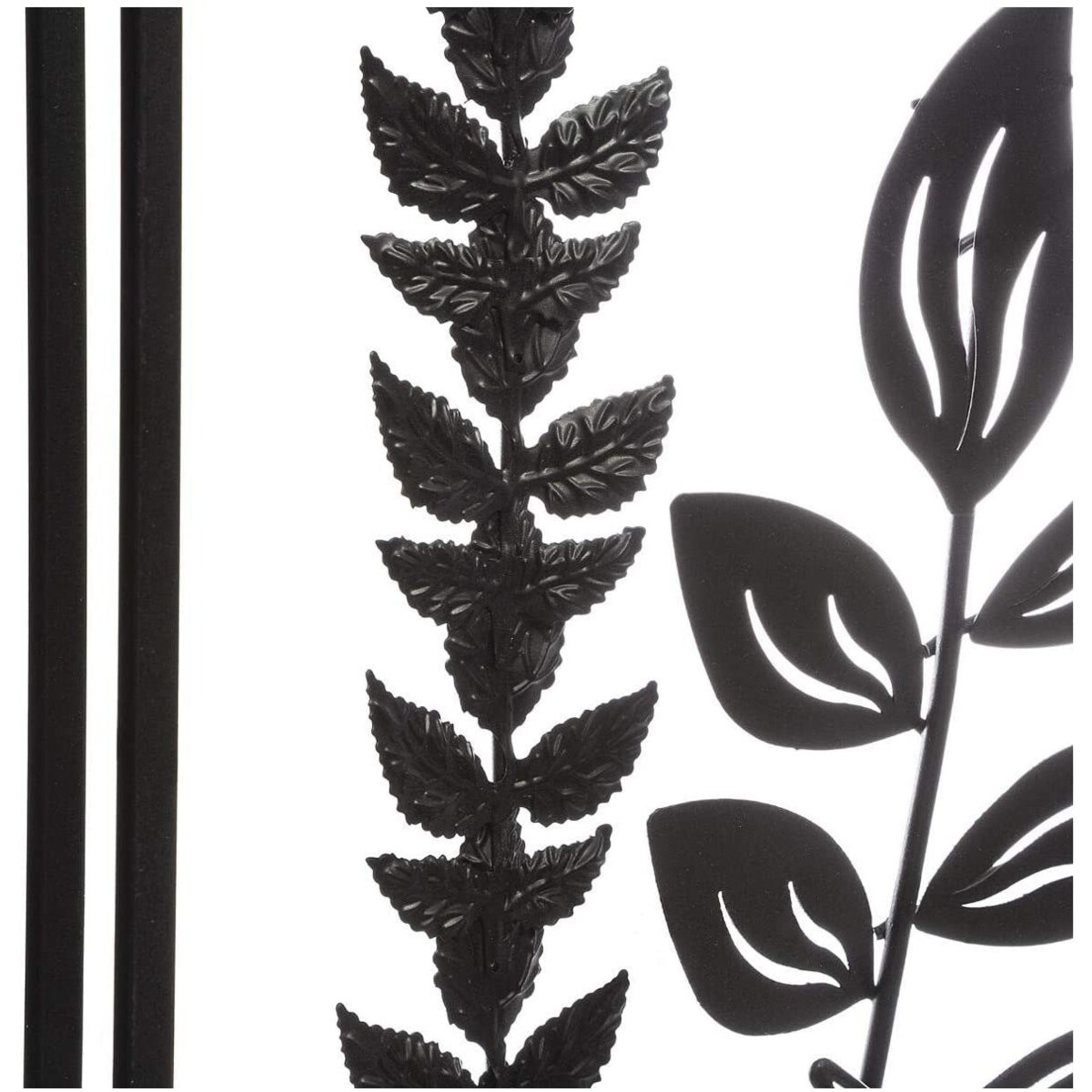 Dekoracja na ścianę w ramce LIŚCIE, metalowa, 40 x 40 cm