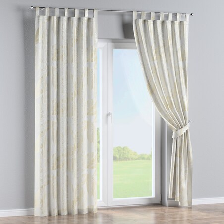 Zasłona na szelkach 1 szt. 130x245 ecru liście