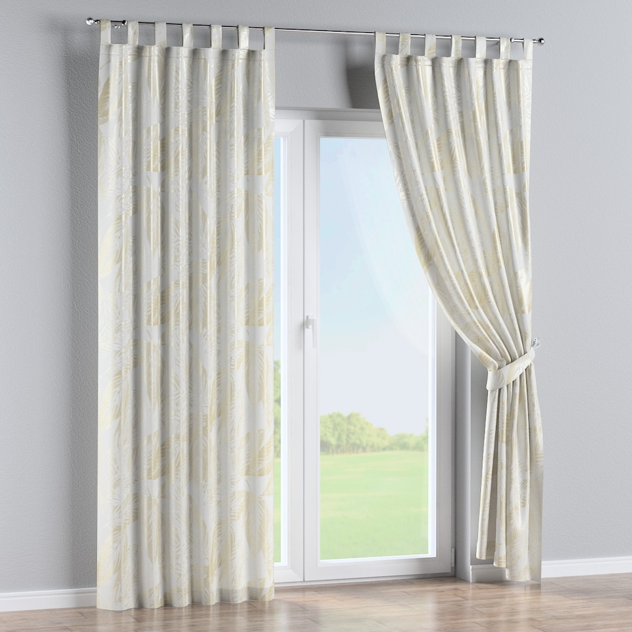 Zasłona na szelkach 1 szt. 130x245 ecru liście