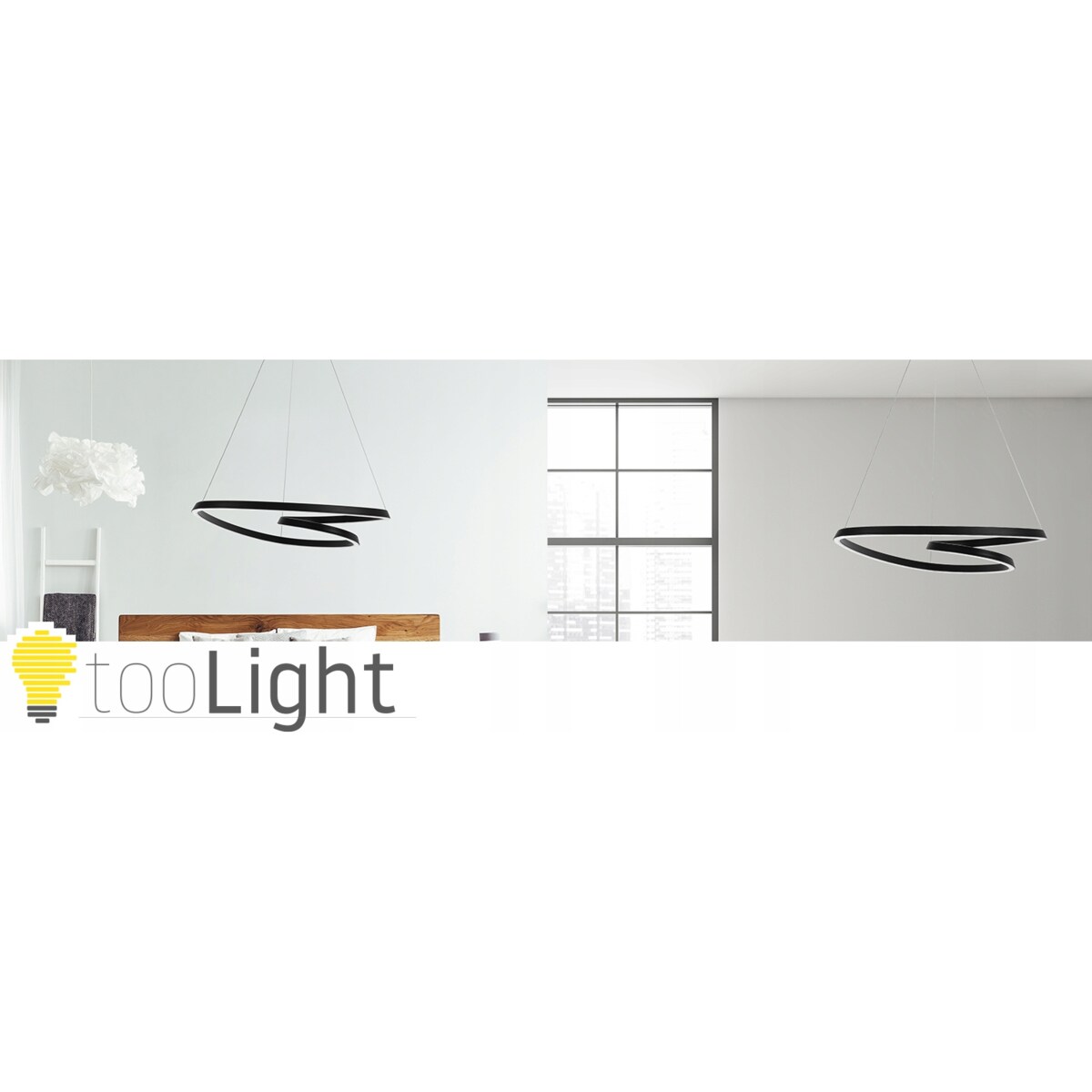 Lampa Sufitowa Wisząca Metal Ring Black Led Pilot