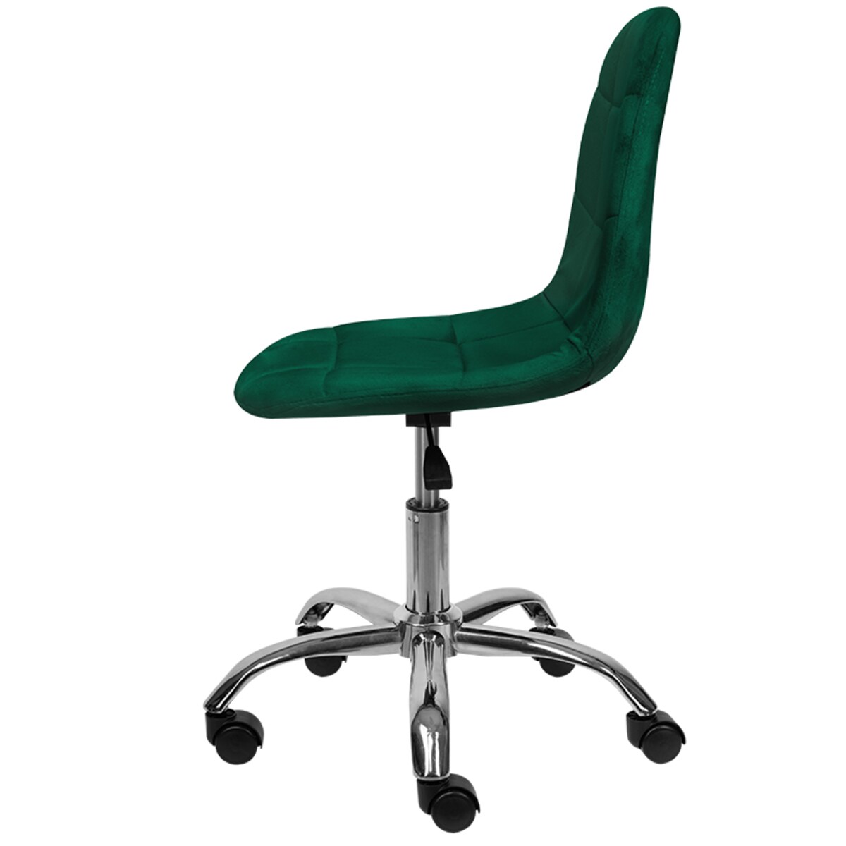 Krzesło biurowe obrotowe nowoczesne pikowane welurowe zielone