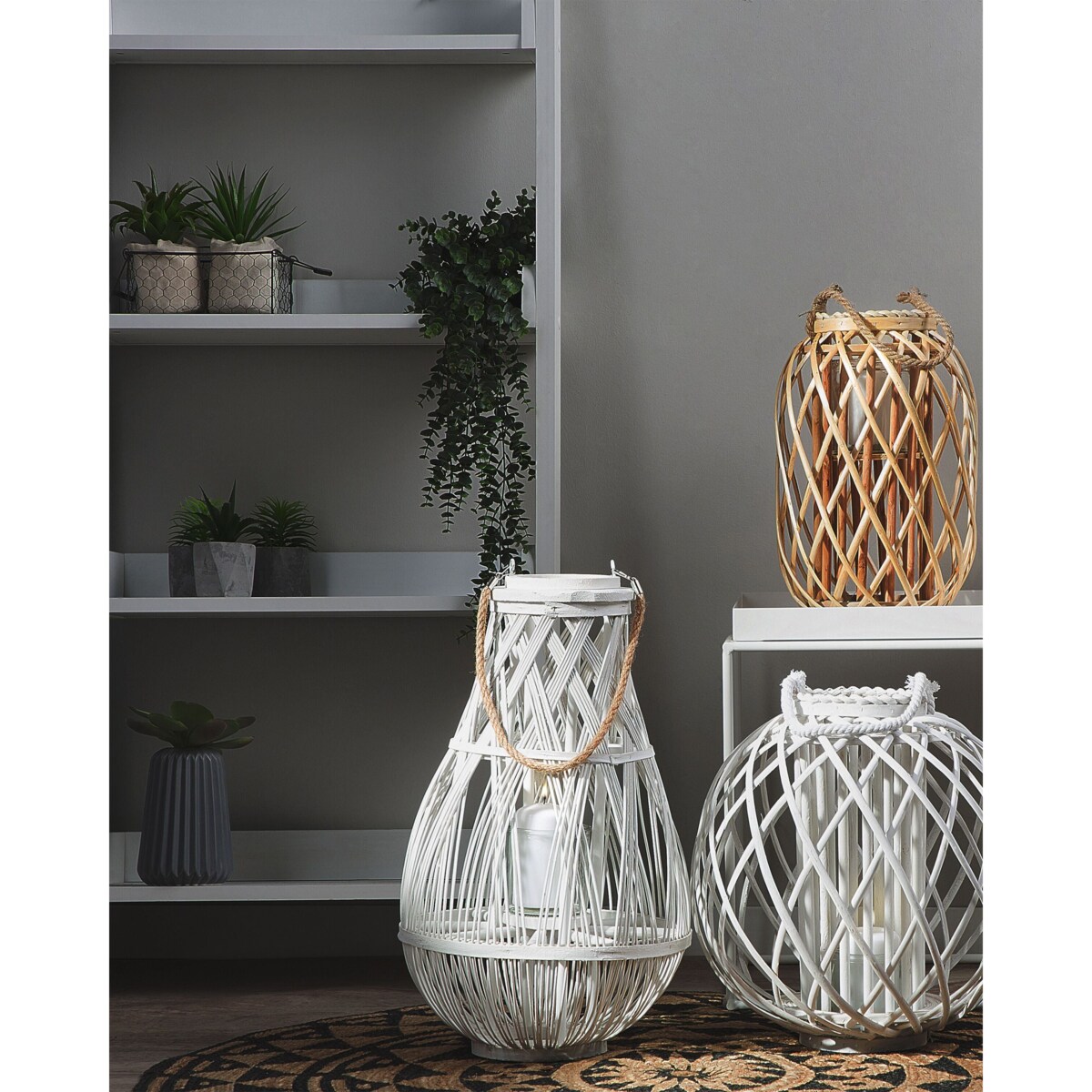 Lampion TONGA Bambus 77 cm Biały