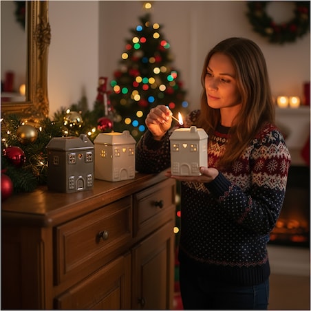 Kominek Zapachowy Na Wosk Olejowy Domek Dekoracja Świąteczna Z Woskiem