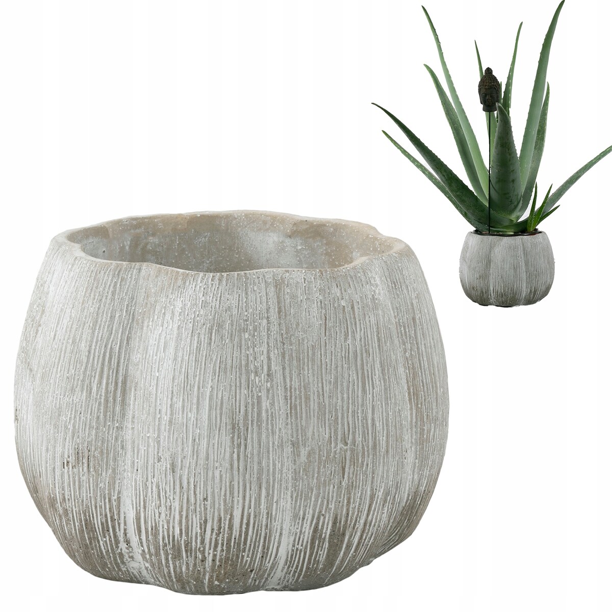 DONICZKA DYNIA BETONOWA SZARA 15cm dekoracja do salonu osłonka donica