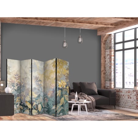 Parawan Dwustronny Gobelinowy wzór z łąką i kwiatami 225x172cm