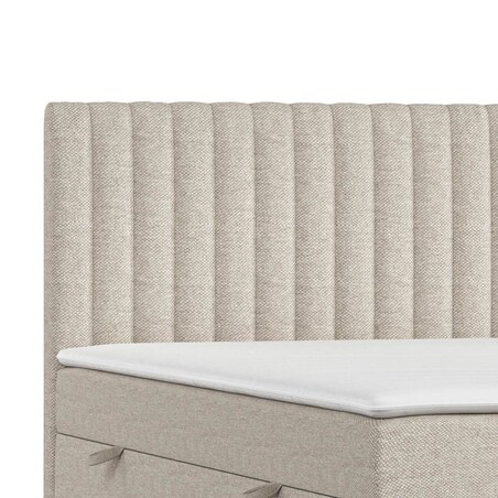 Łóżko tapicerowane MALDON 160x200 z pojemnikiem, Jasny Beż, tkanina Megan 353