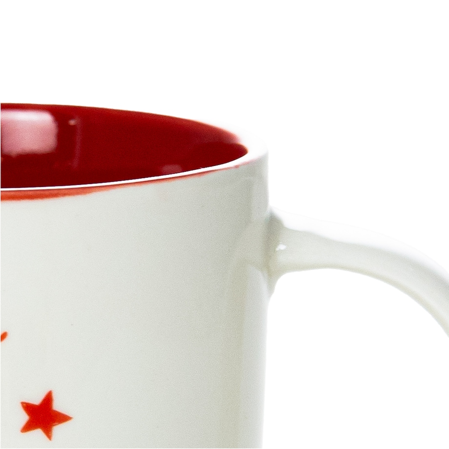 Kubek Świąteczny Na Prezent Ceramiczny Boże Narodzenie 370 Ml Biały Ceramiczny Bombka