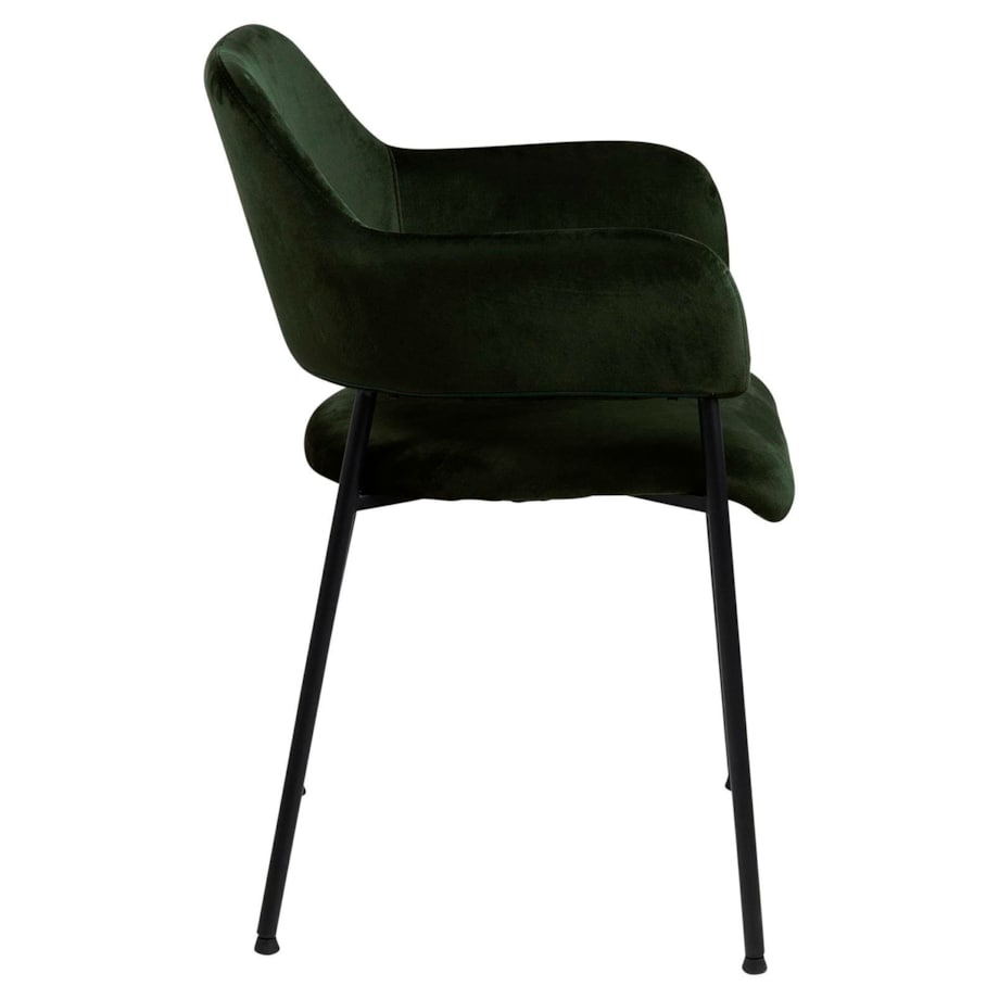 KRZESŁO WELUROWE Lima zielone Z PODŁOKIETNIKAMI czarne nogi