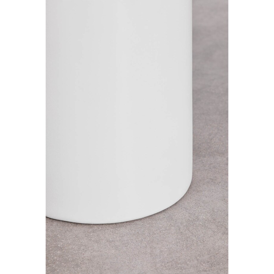 Stolik pomocniczy, Ø45 cm z cementu Layana, biały wysoki połysk