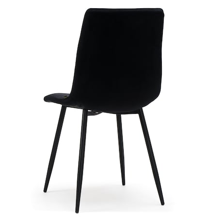 Krzesło tapicerowane pikowane welurowe do salonu jadalni PARMA czarna