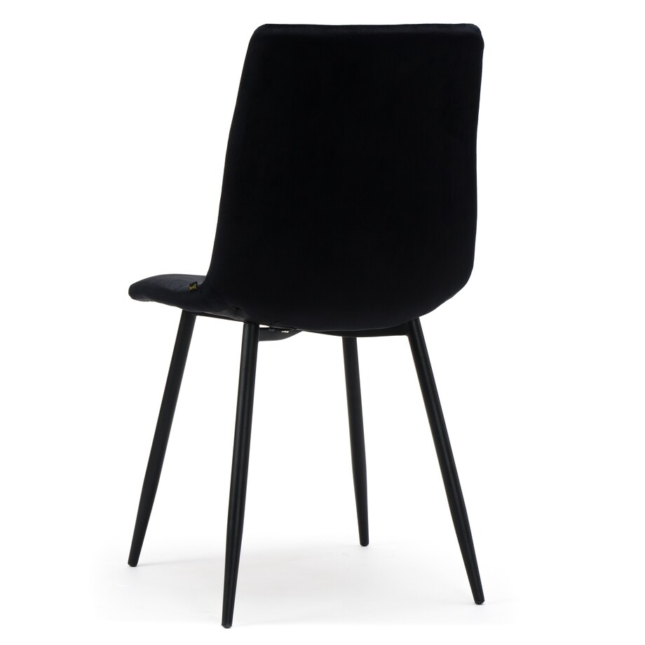 Krzesło tapicerowane pikowane welurowe do salonu jadalni PARMA czarna