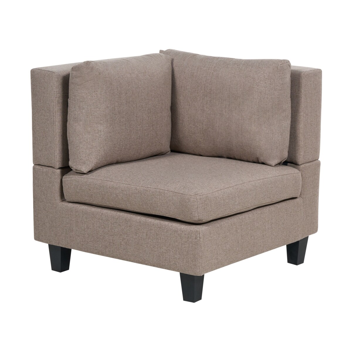 Tapicerowany lewostronny narożnik modułowy 4-osobowy z otomaną brązowy UNSTAD