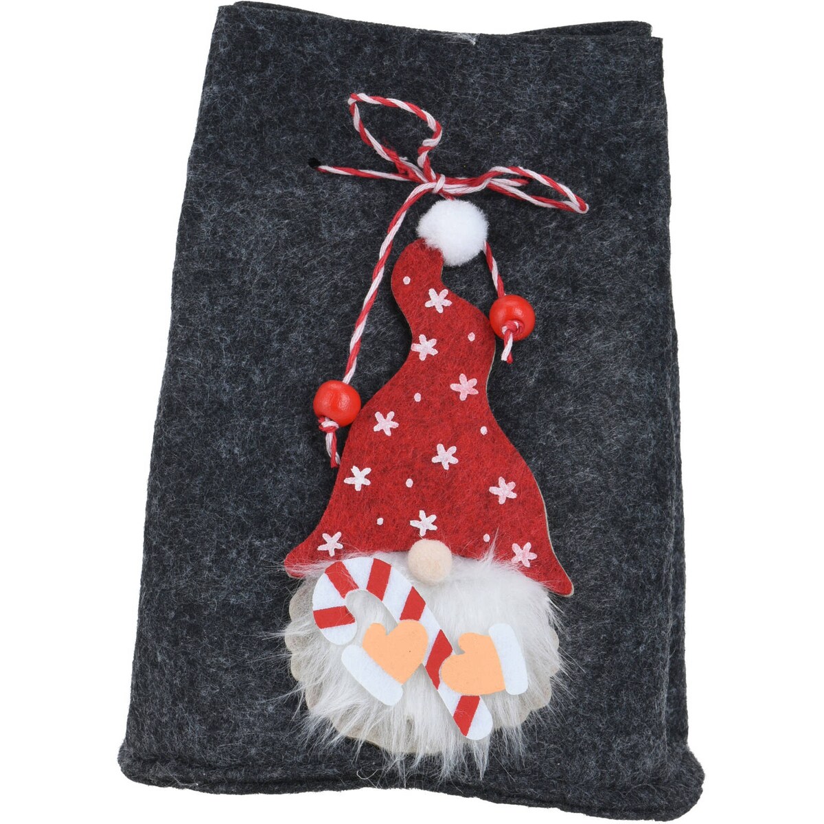 Worek świąteczny ze skrzatem, 12 x 14,5 cm