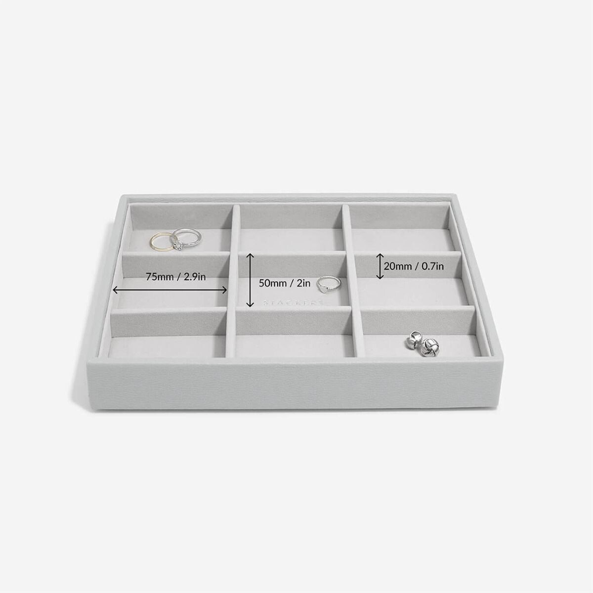 Szkatułka na biżuterię Stackers 9 komorowa classic kamienna szarość