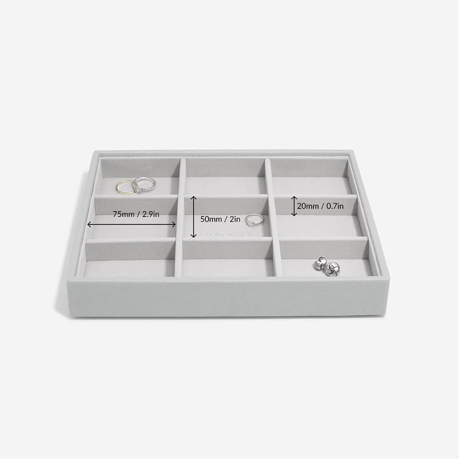 Szkatułka na biżuterię Stackers 9 komorowa classic kamienna szarość