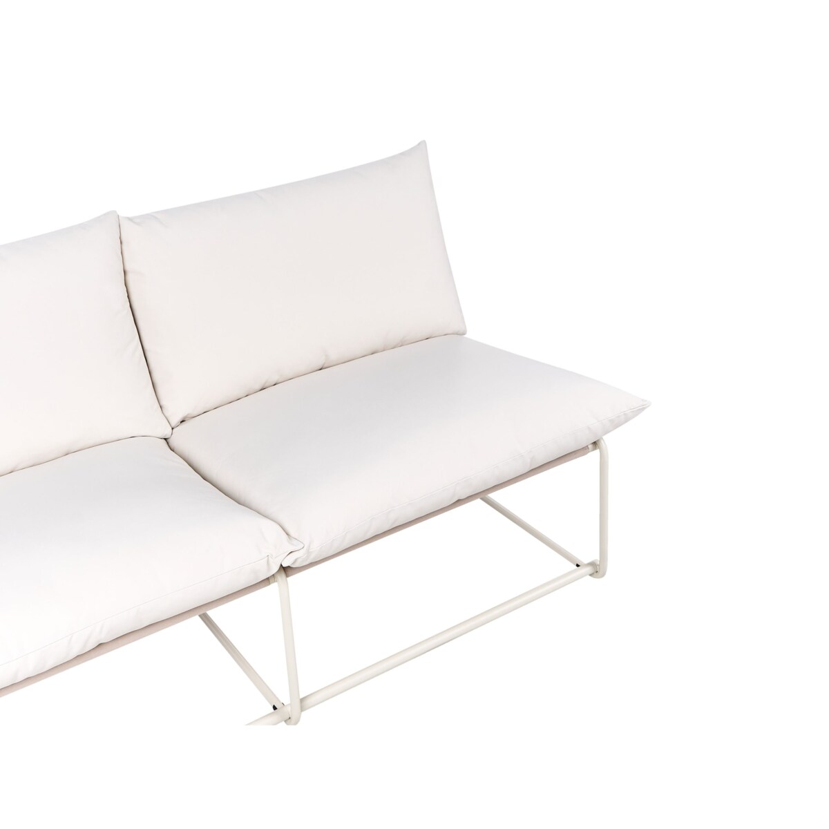 Sofa ogrodowa dla 2 osób PICO Metal Jasnobeżowy