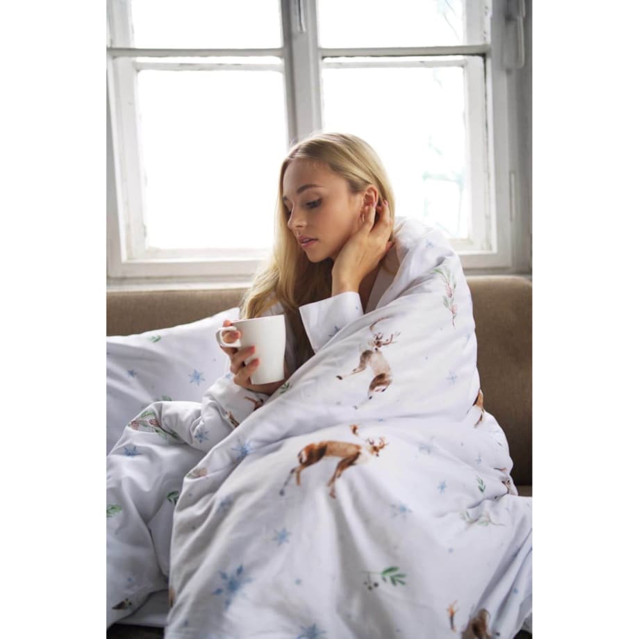 Pościel świąteczna Renifery 160/200 + 2 x 70/80 cm