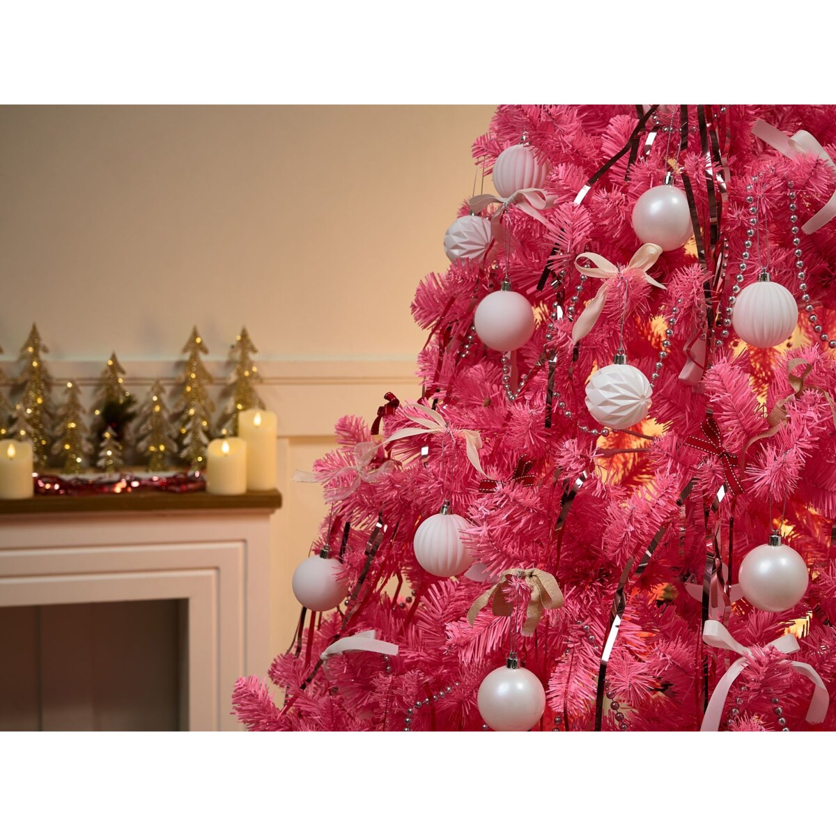 Zestaw 40 bombek SAIMAA Złamana biel