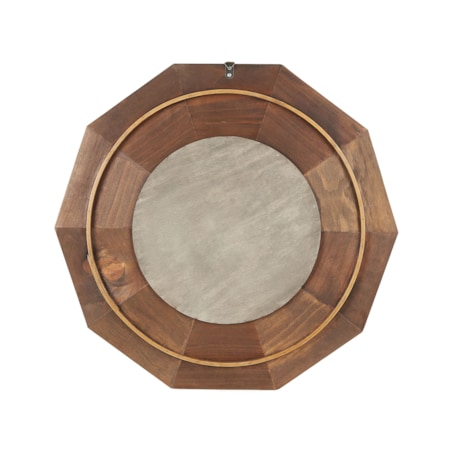 Drewniane lustro ścienne 60 x 60 cm brązowe ASEM
