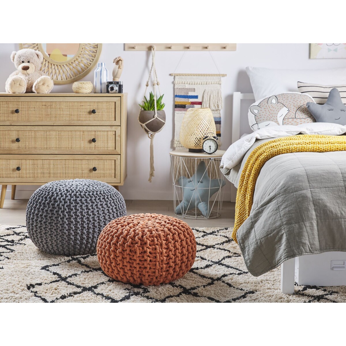 Puf 40 x 25 cm brązowy CONRAD