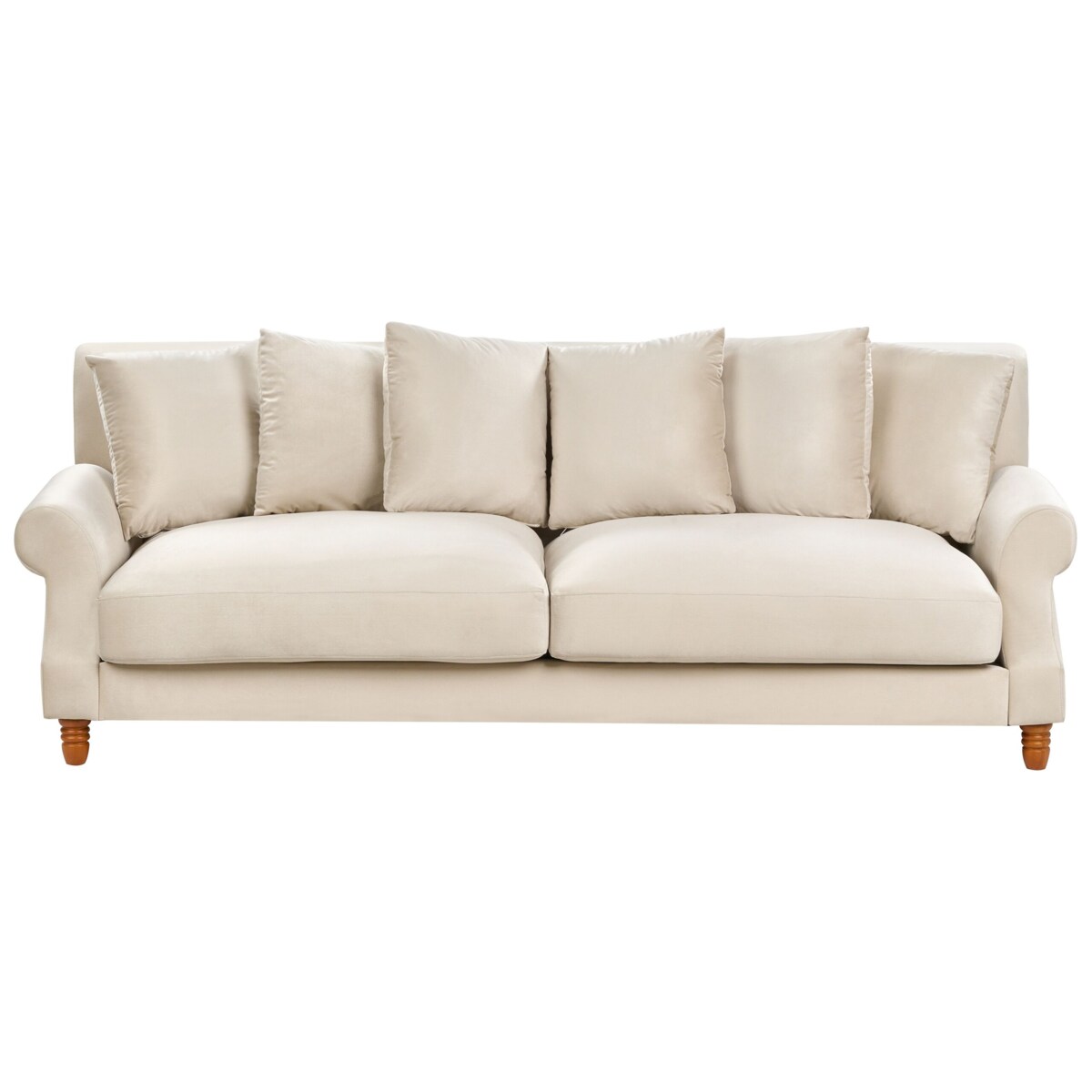 Sofa dla 3 osób EIKE Welur Złamana biel