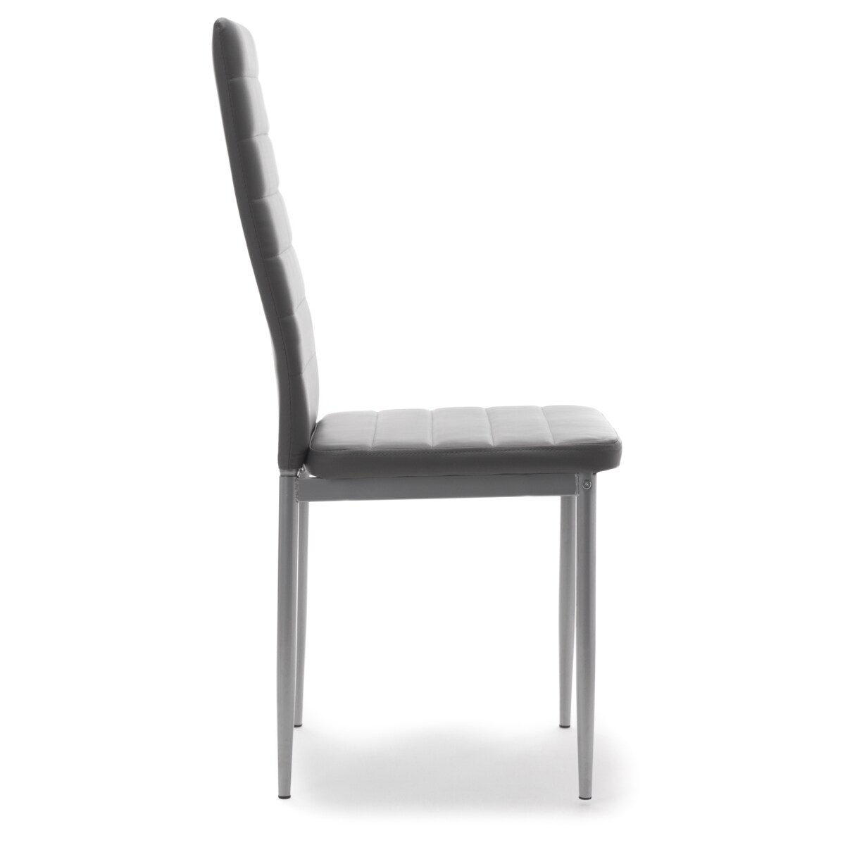 Zestaw 4 krzesła FADO tapicerowane ekoskóra szare