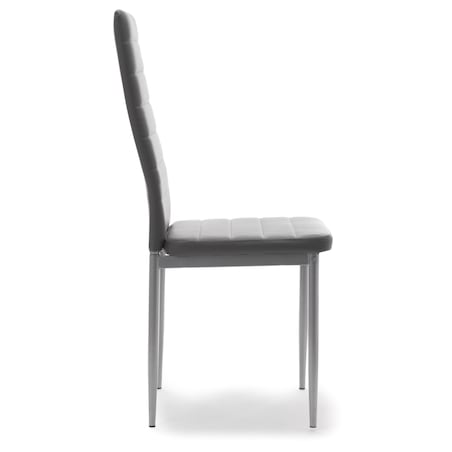 Zestaw 4 krzesła FADO tapicerowane ekoskóra szare