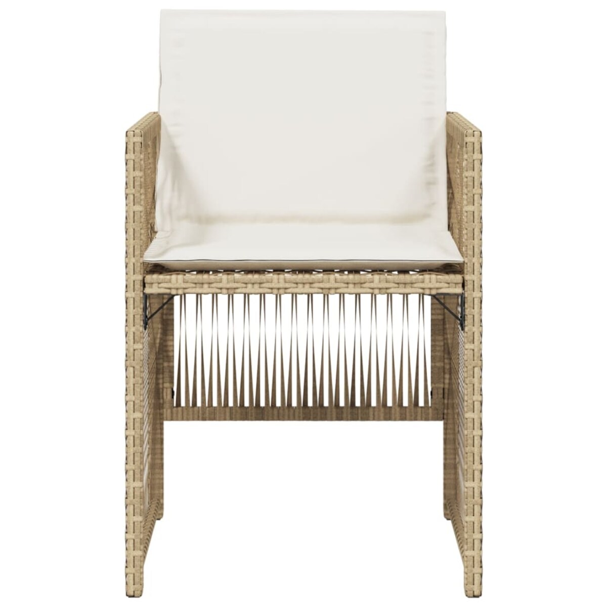 vidaXL Krzesła ogrodowe z poduszkami, 4 szt., beżowe, polirattan