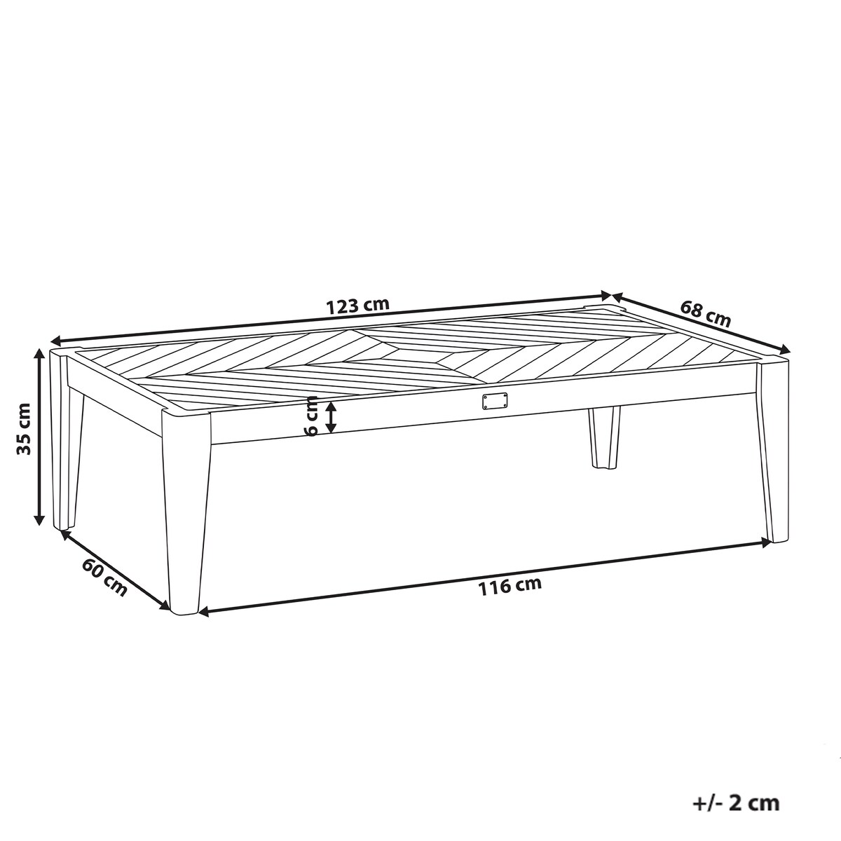 Stolik kawowy ogrodowy RIVELLO 123 cm 68 cm Drewno akacjowe Jasnobrązowy