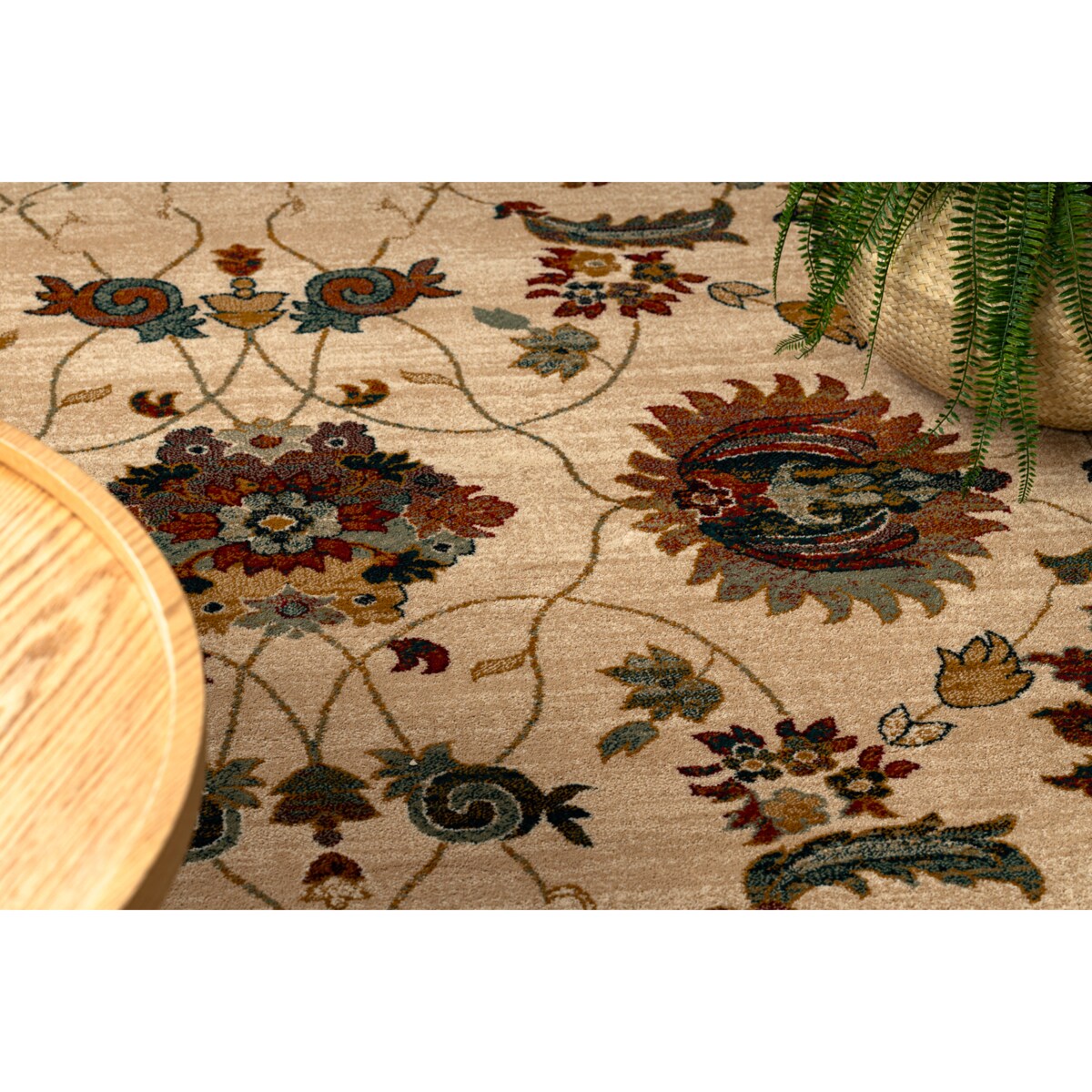 Dywan wełniany OMEGA LATICA Kwiaty krem 200x300 cm