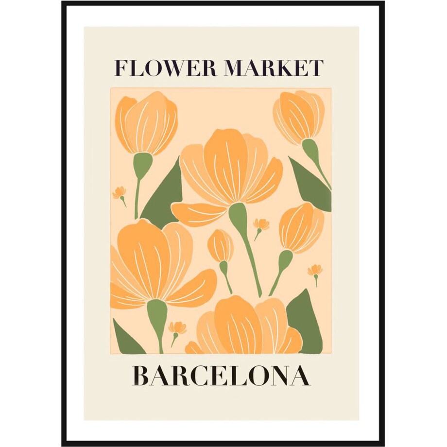 Poster Story, Plakat, Obraz - Flower Market Barcelona, wymiary 60 x 84 cm