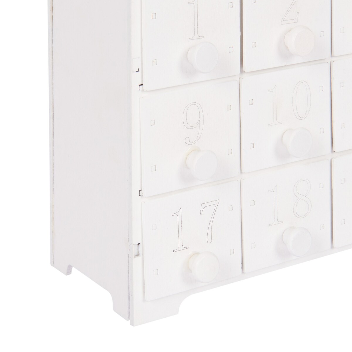 Dekoracja świąteczna LED MUONIO 24 cm Kalendarz adwentowy Biały