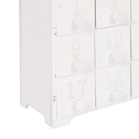 Dekoracja świąteczna LED MUONIO 24 cm Kalendarz adwentowy Biały