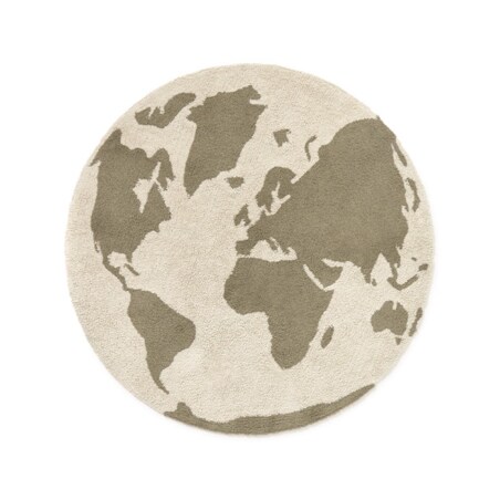 Dywan Bawełniany RugCycled Mapa Świata, Ø 120 cm, Lorena Canals