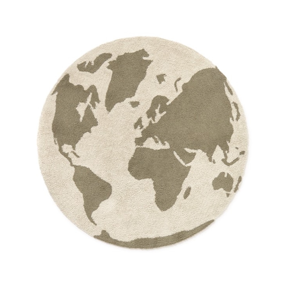 Dywan Bawełniany RugCycled Mapa Świata, Ø 120 cm, Lorena Canals